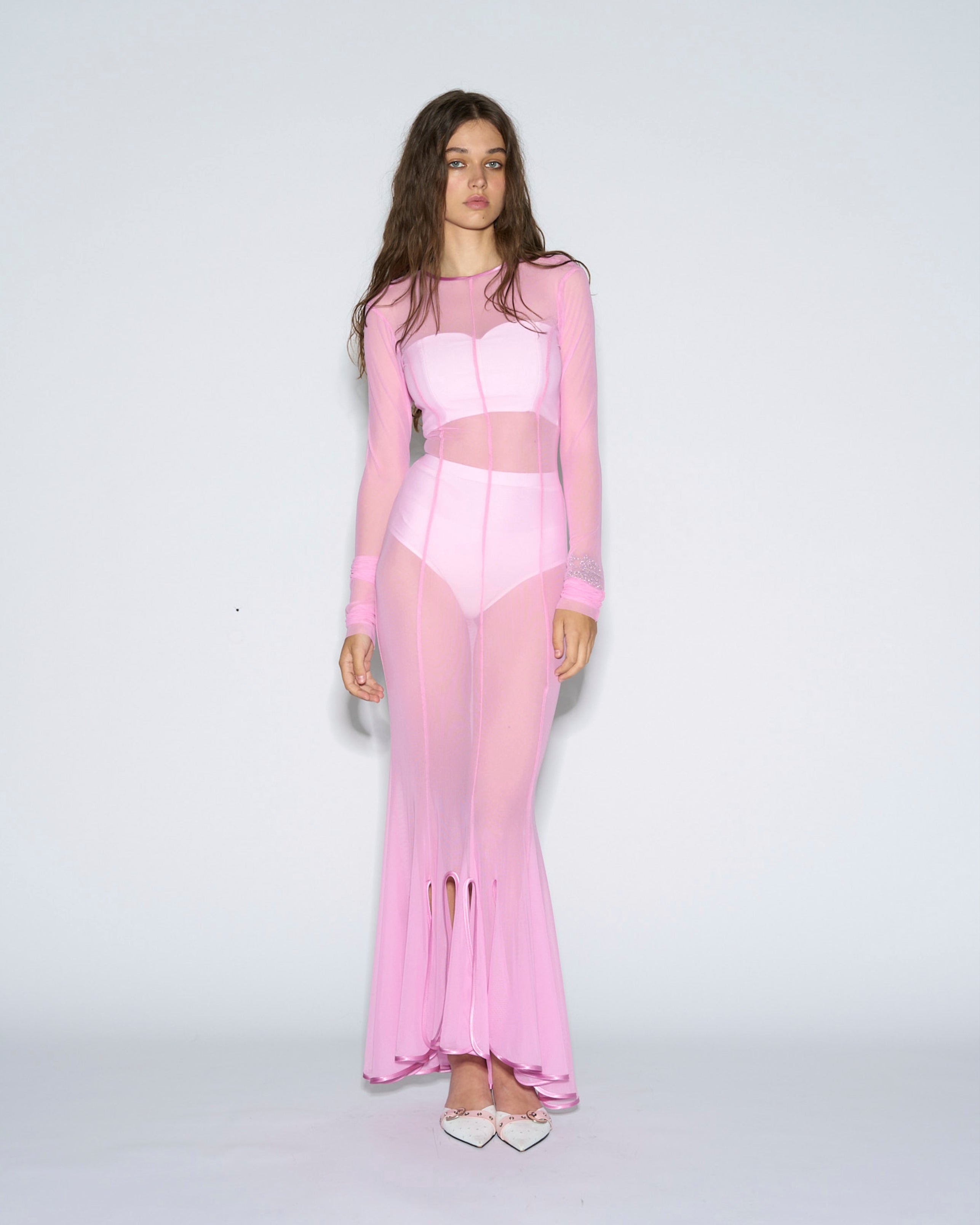 Magic flare dress baby pink