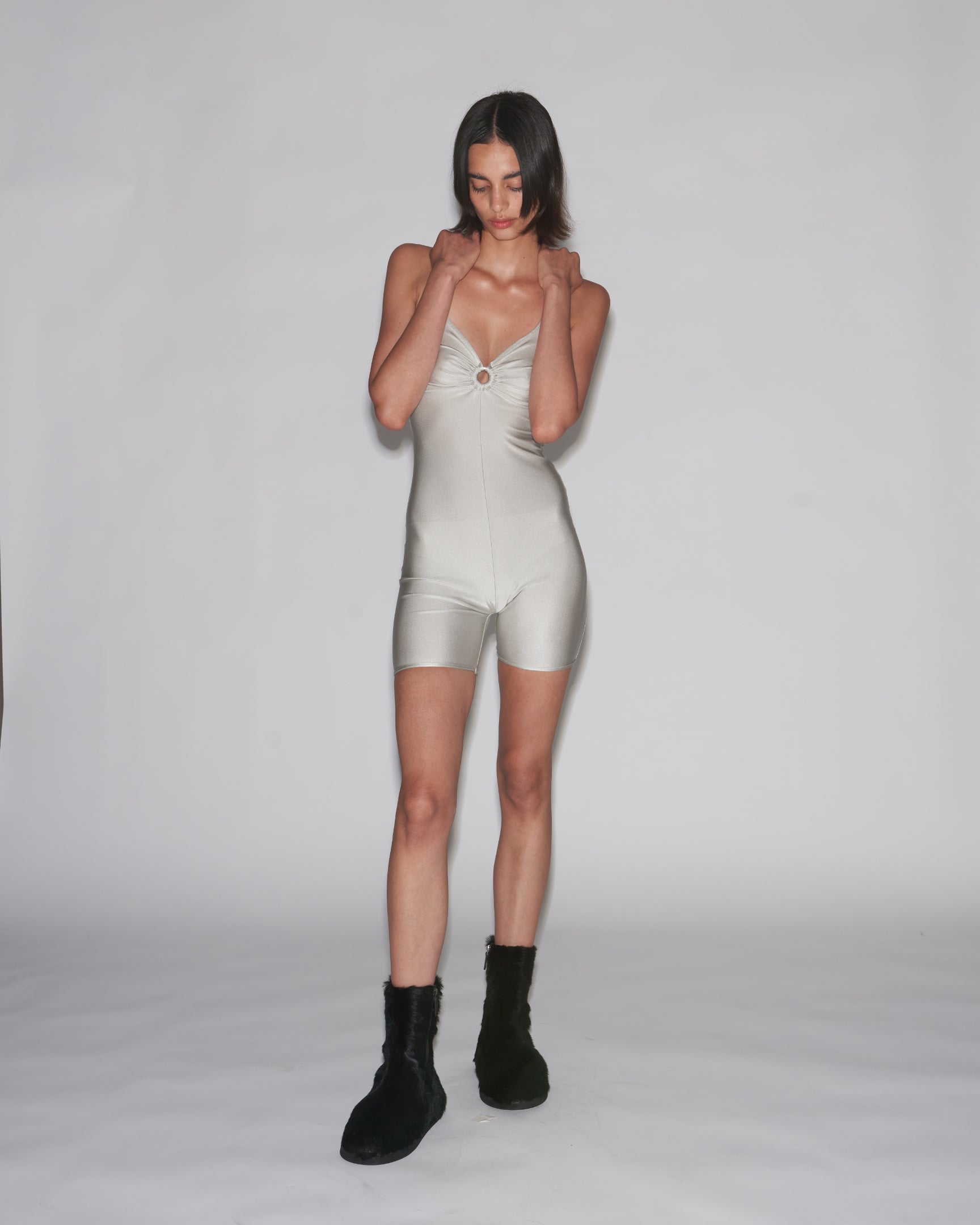 Olympus catsuit silver