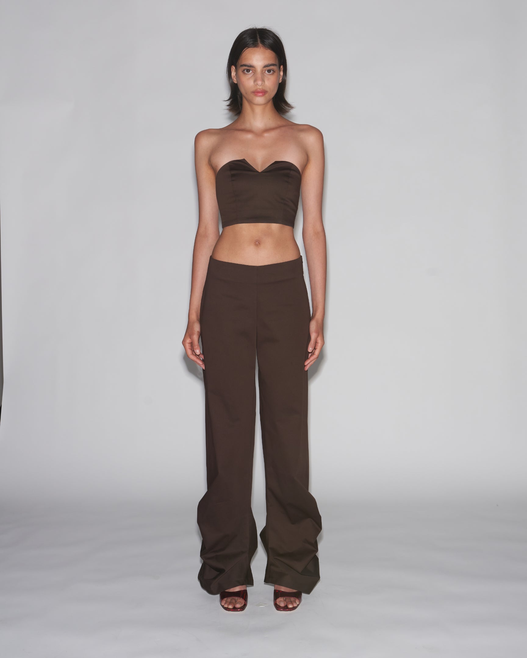 Ripple tailored trousers chocolate