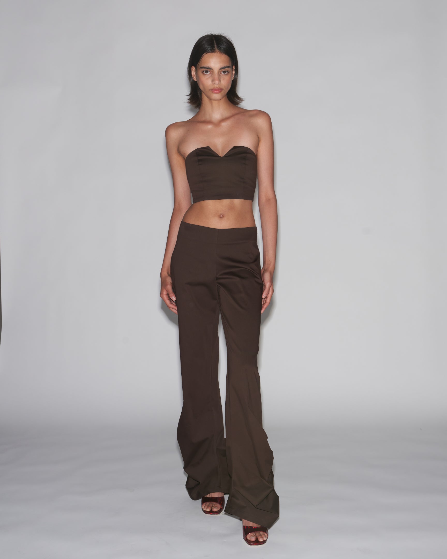 Ripple tailored trousers chocolate