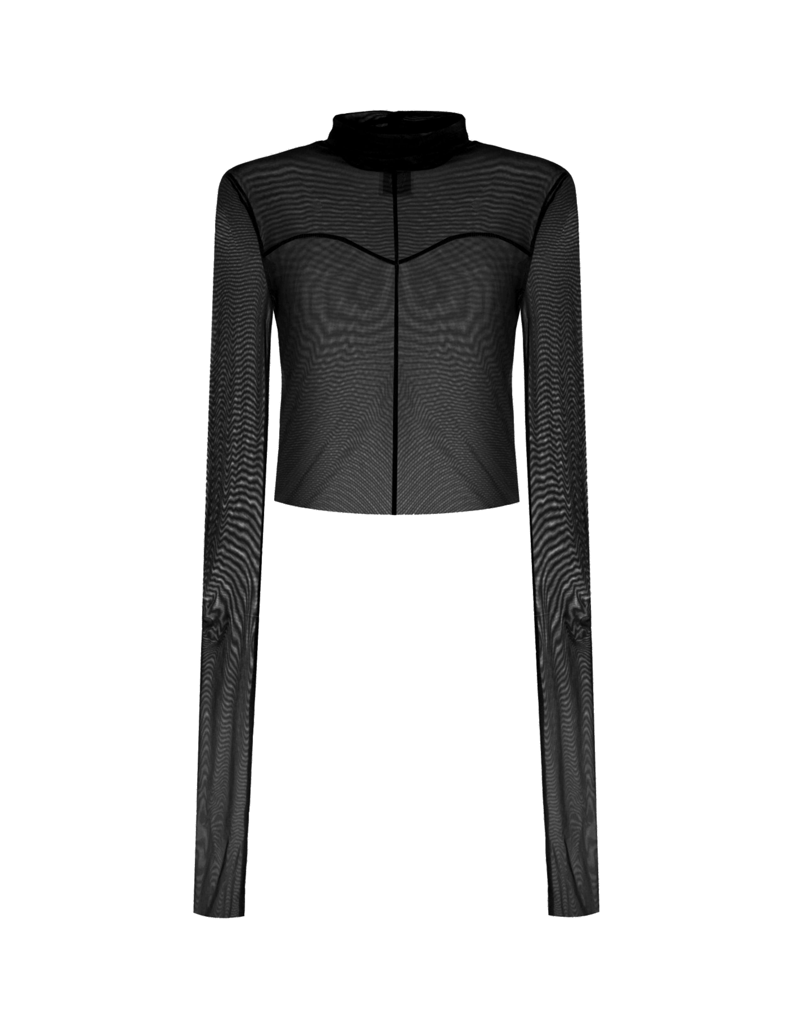 Sheer turtleneck black