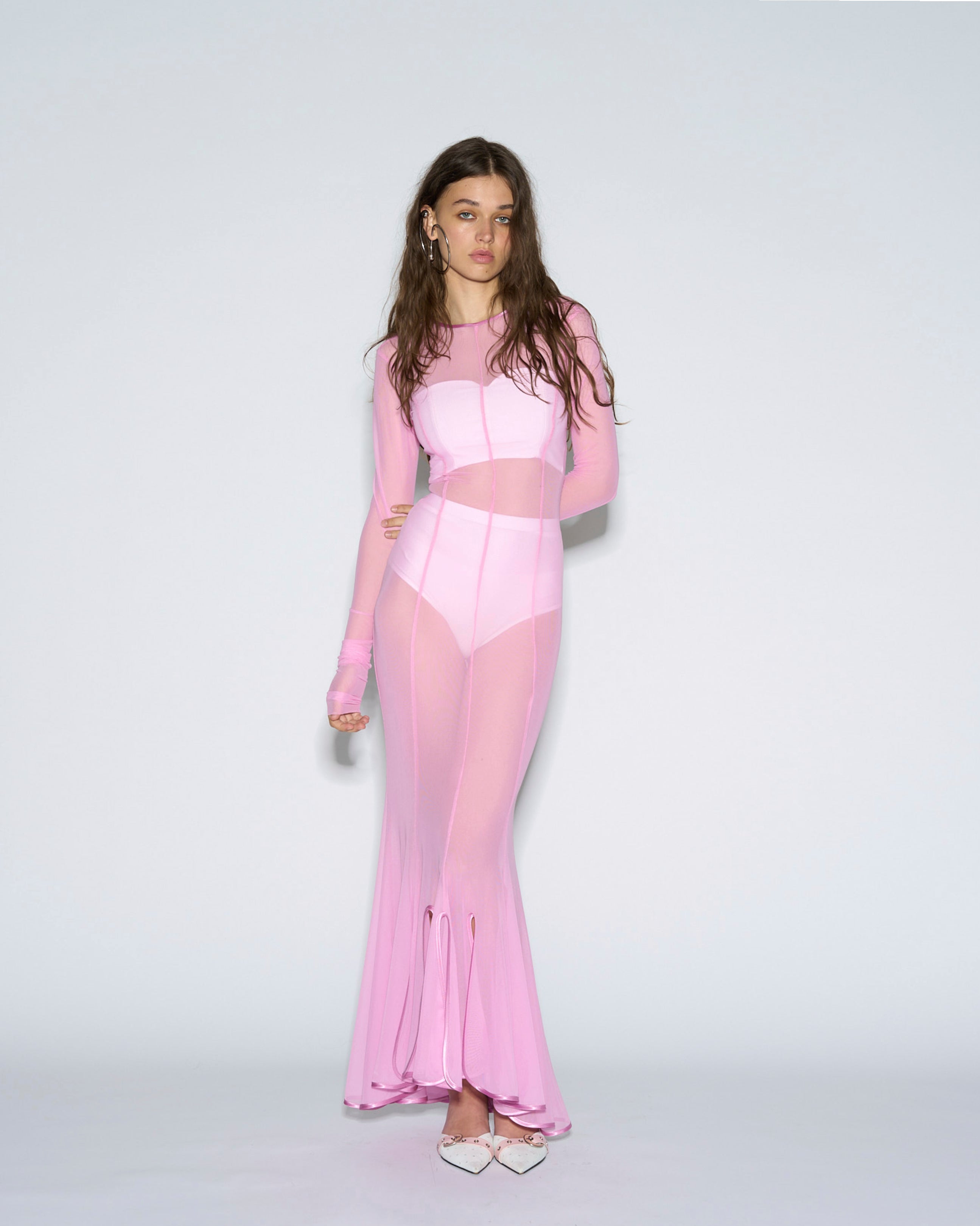 Magic flare dress baby pink