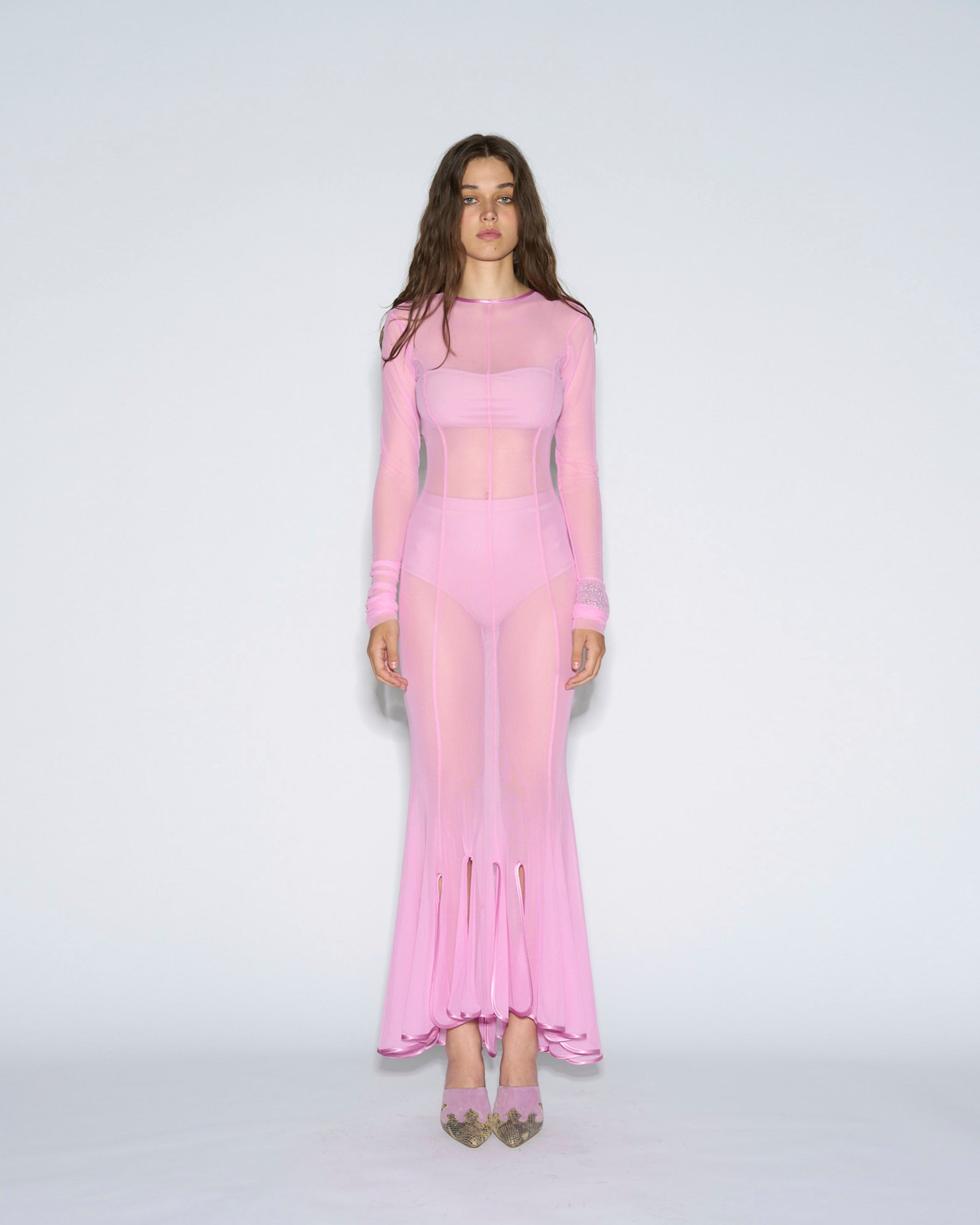 Magic flare dress baby pink