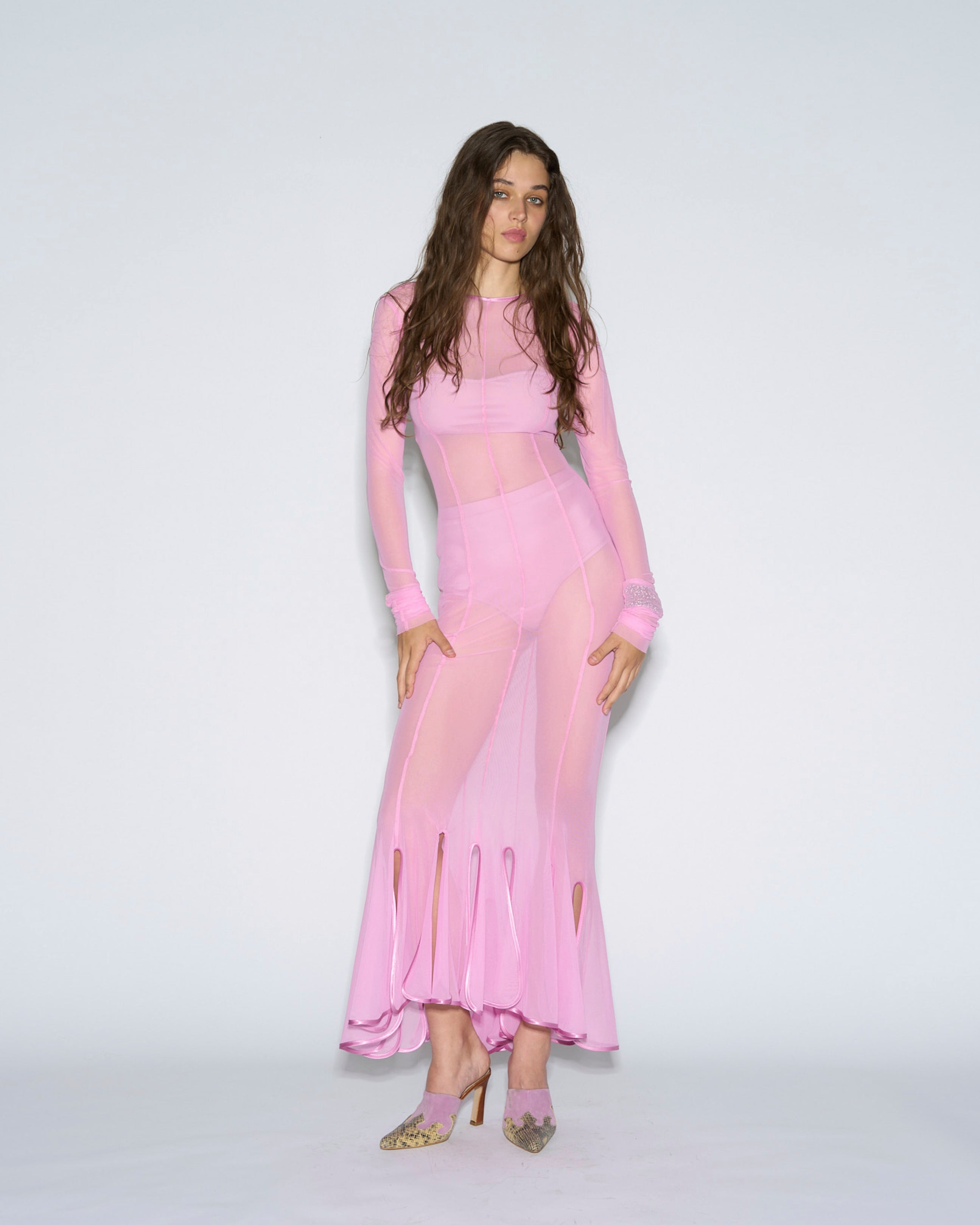 Magic flare dress baby pink