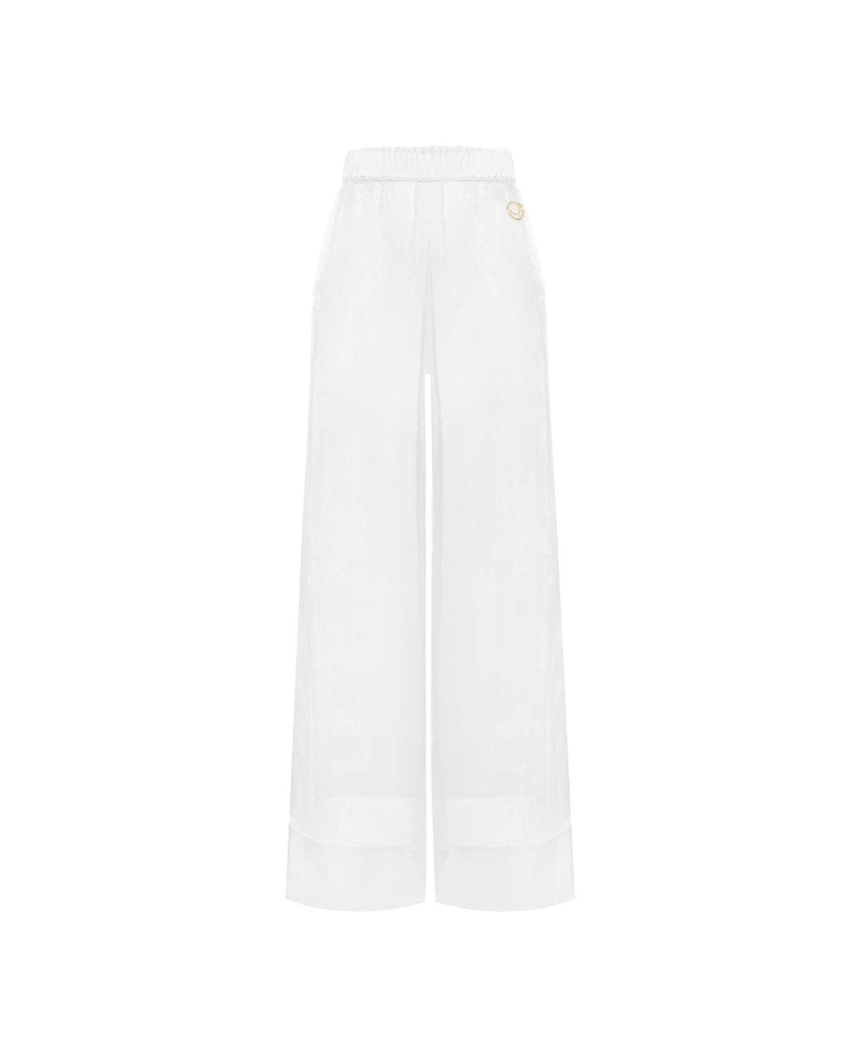 White wide leg trousers