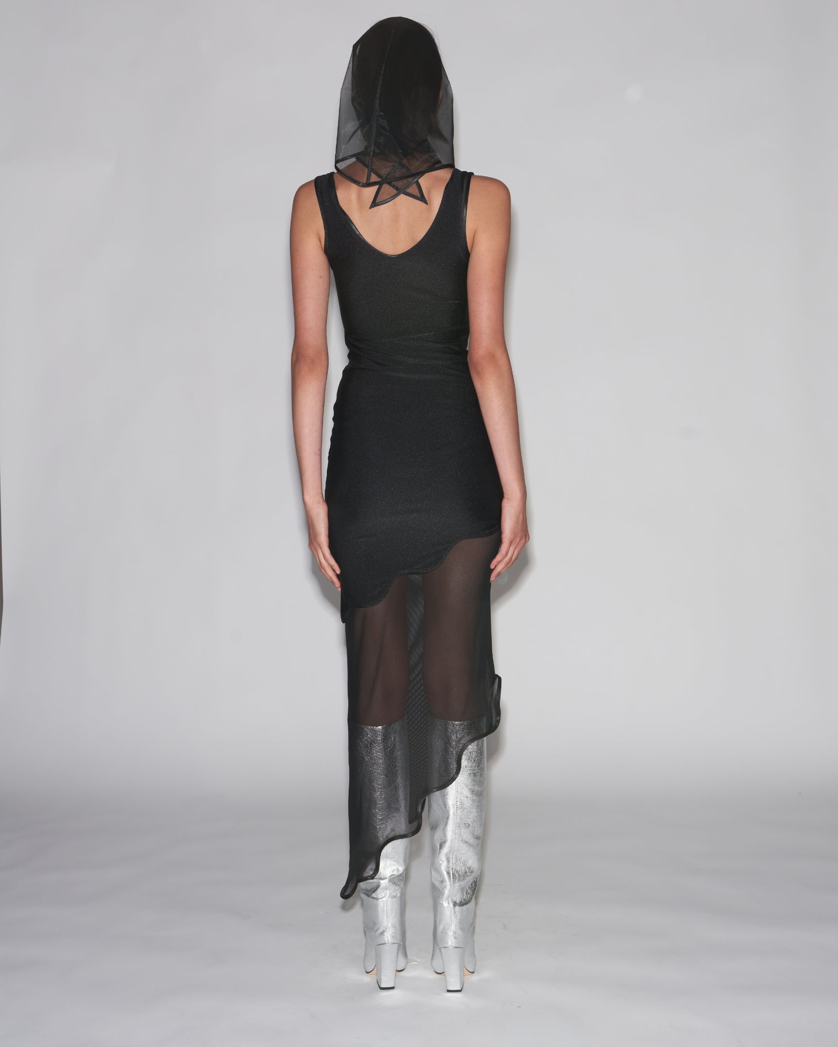 Molten sheer dress black