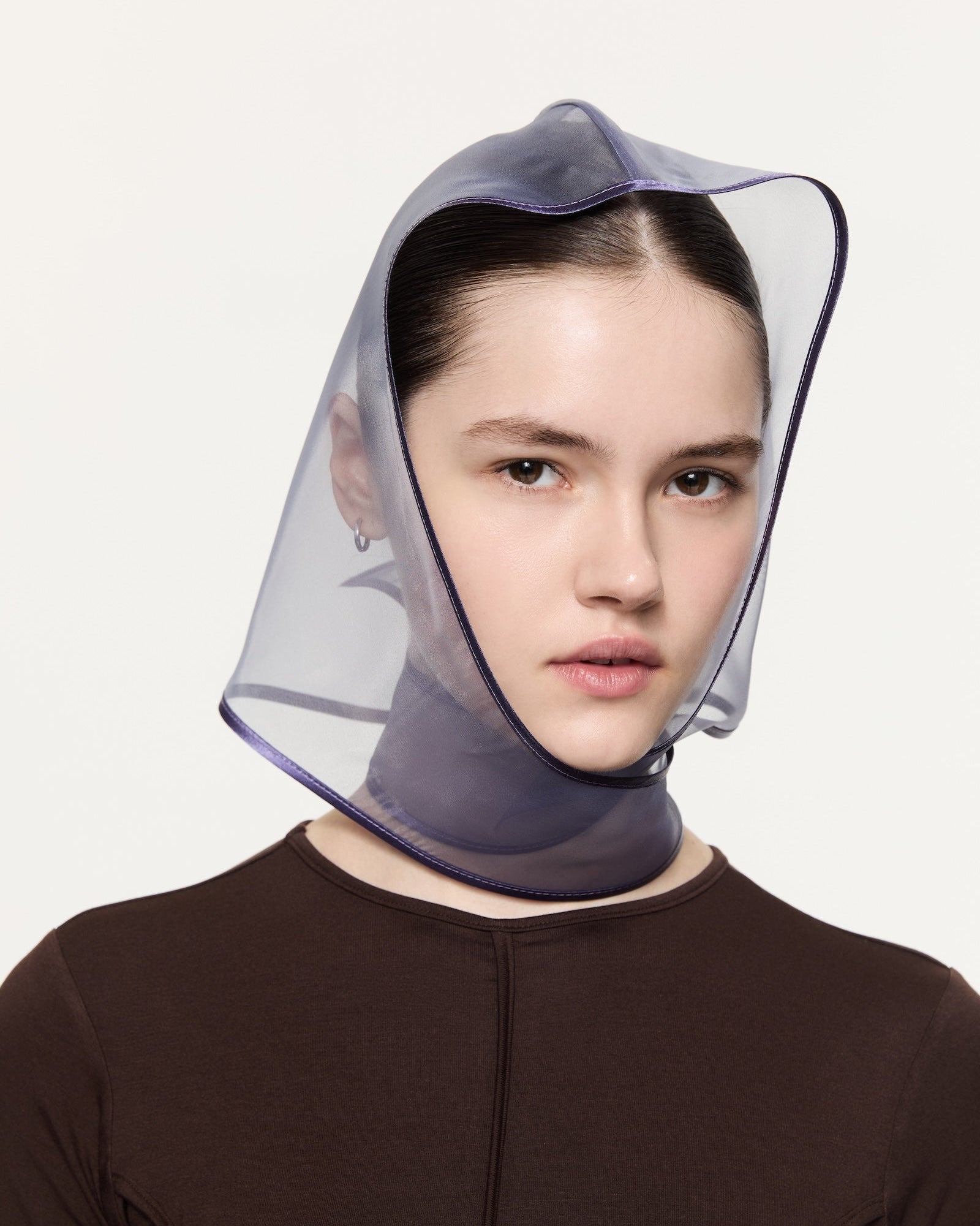 Organza head scarf violet