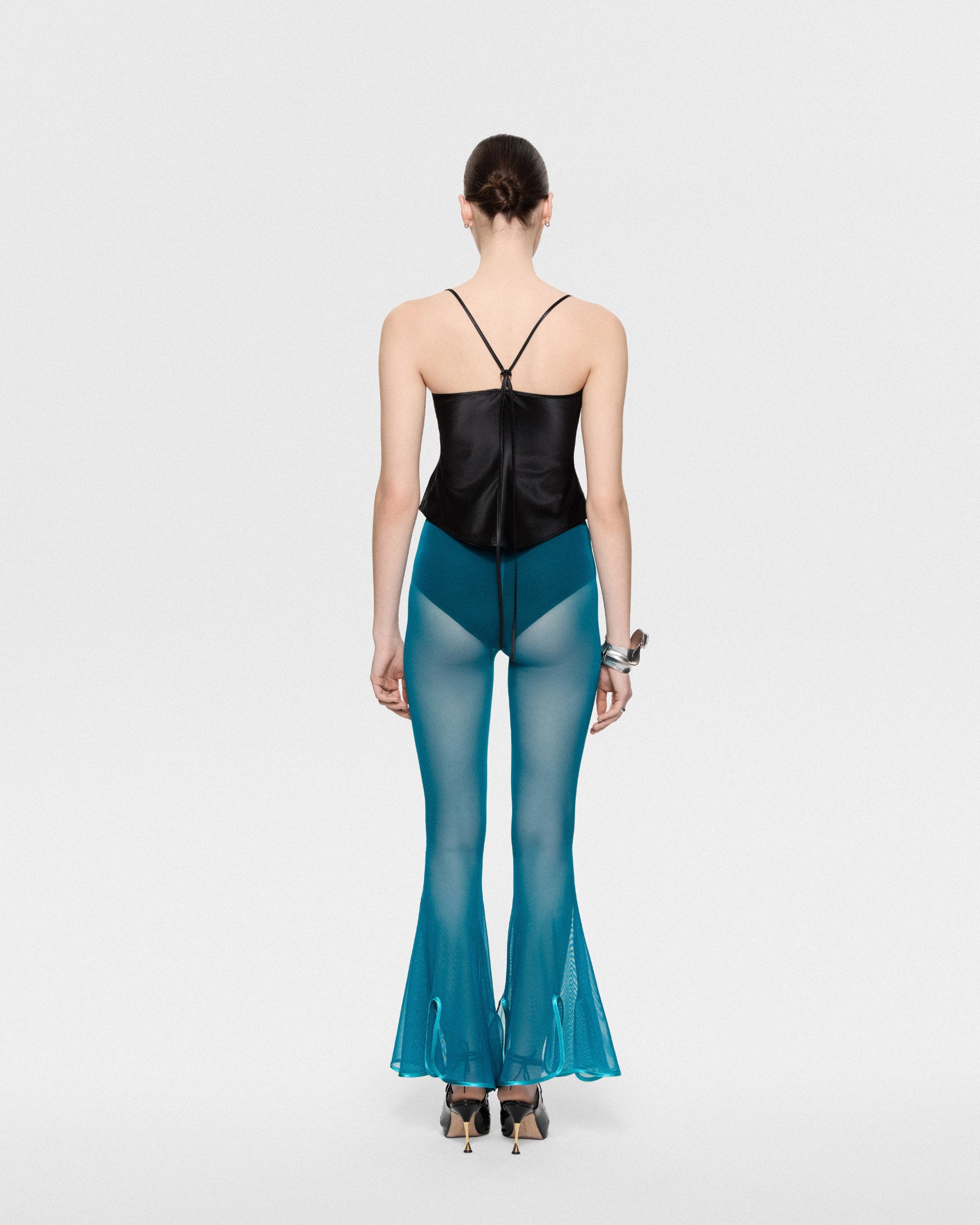 Satin corset top black