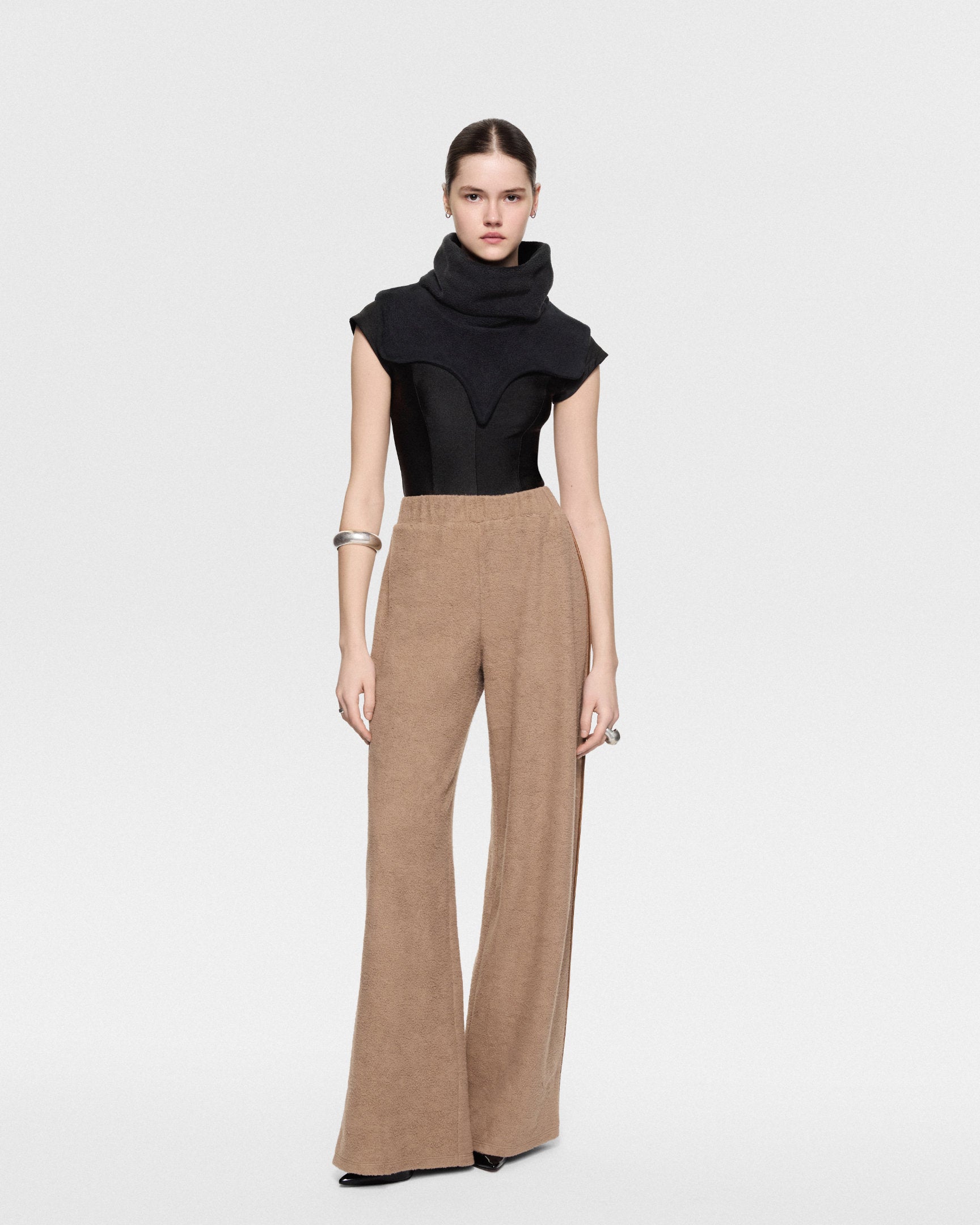 Fleece pants beige