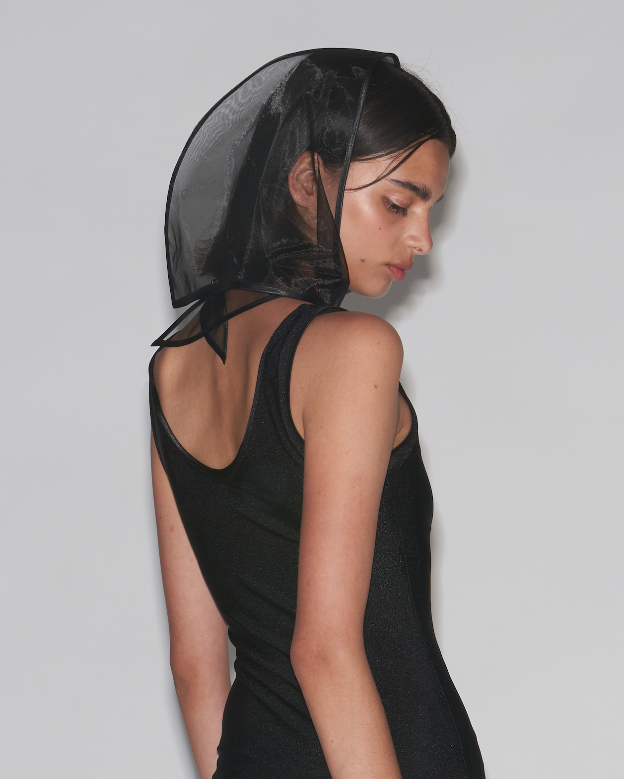 Organza head scarf black