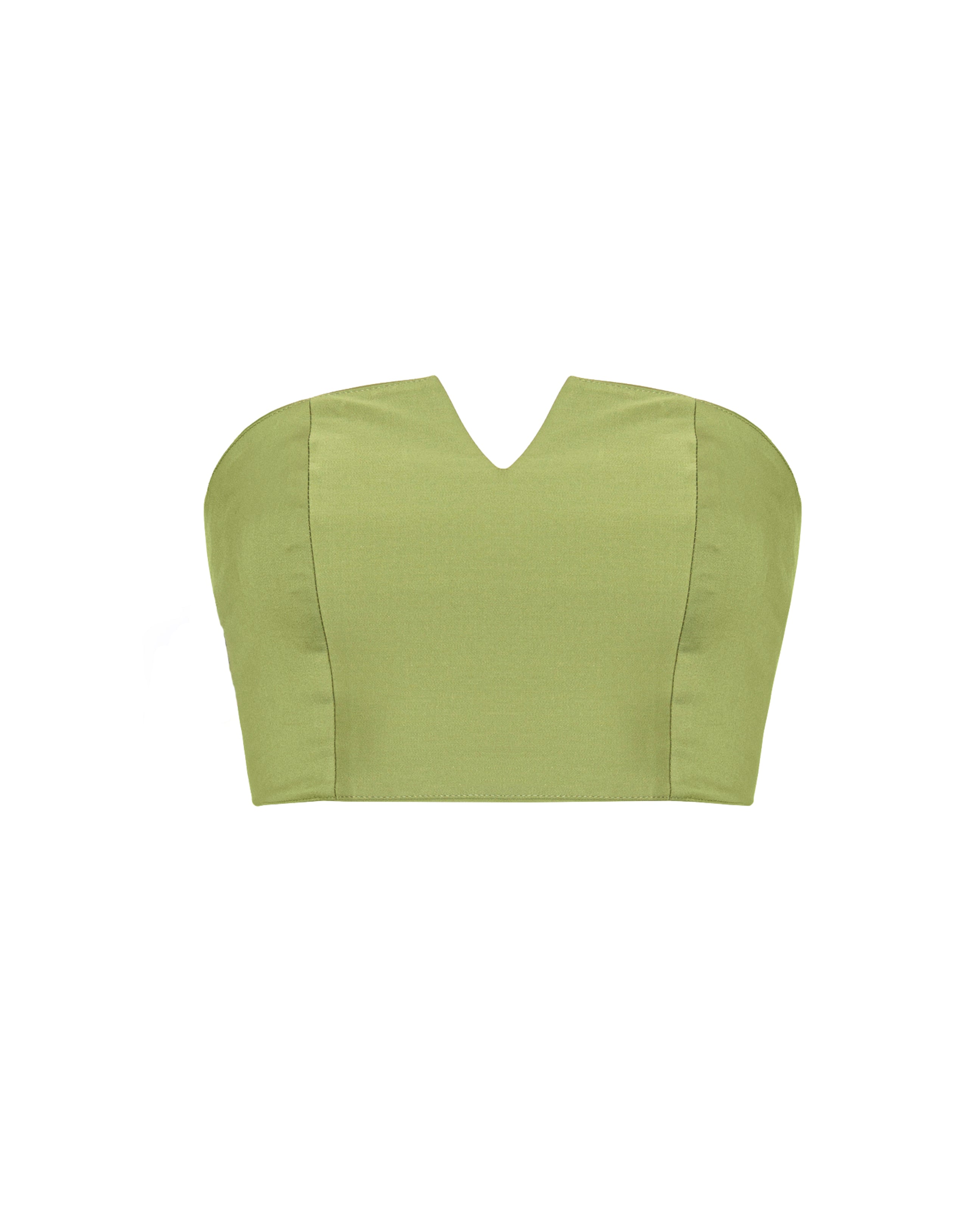 Dart corset top frog green