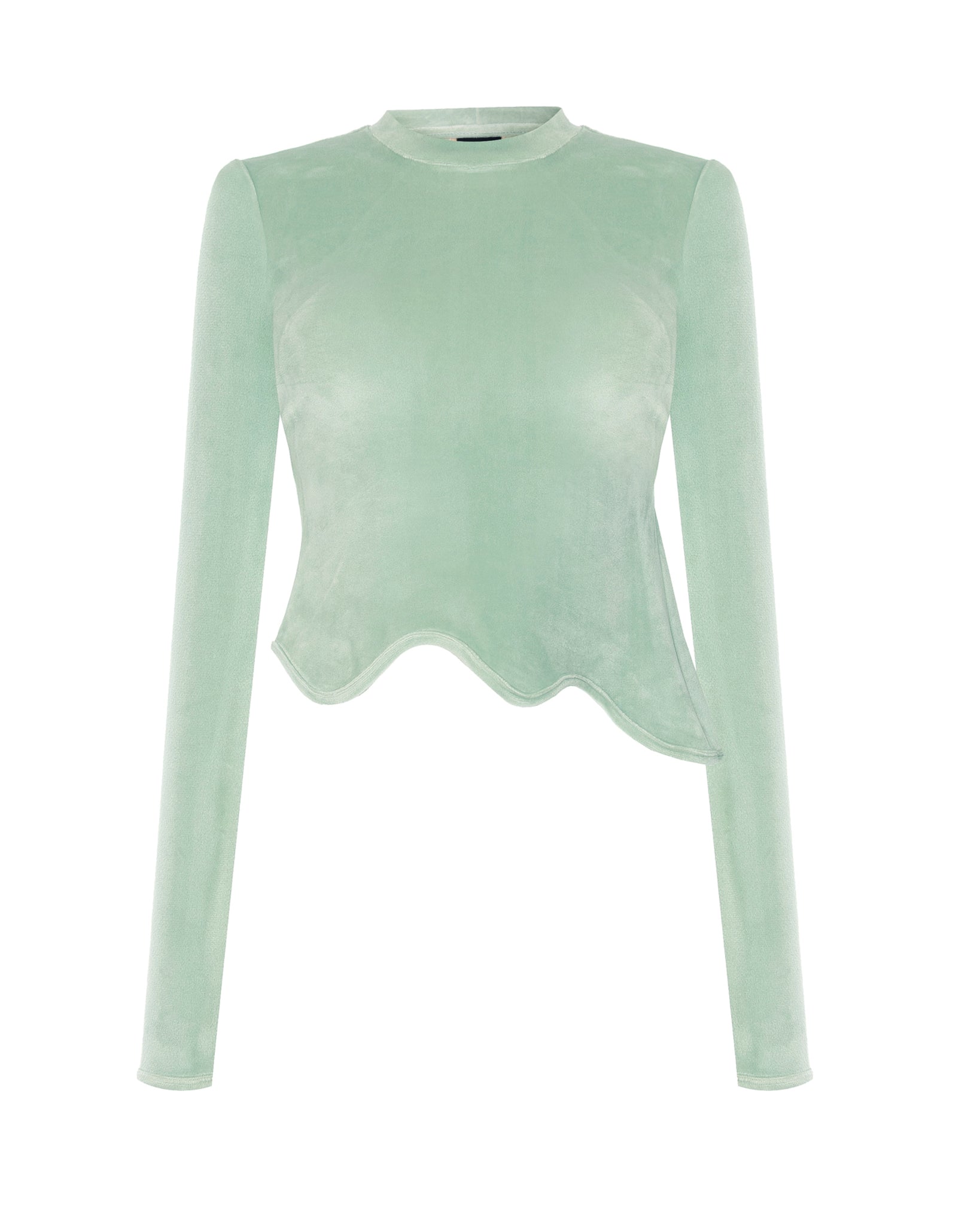 Soft molten long sleeve top salvia
