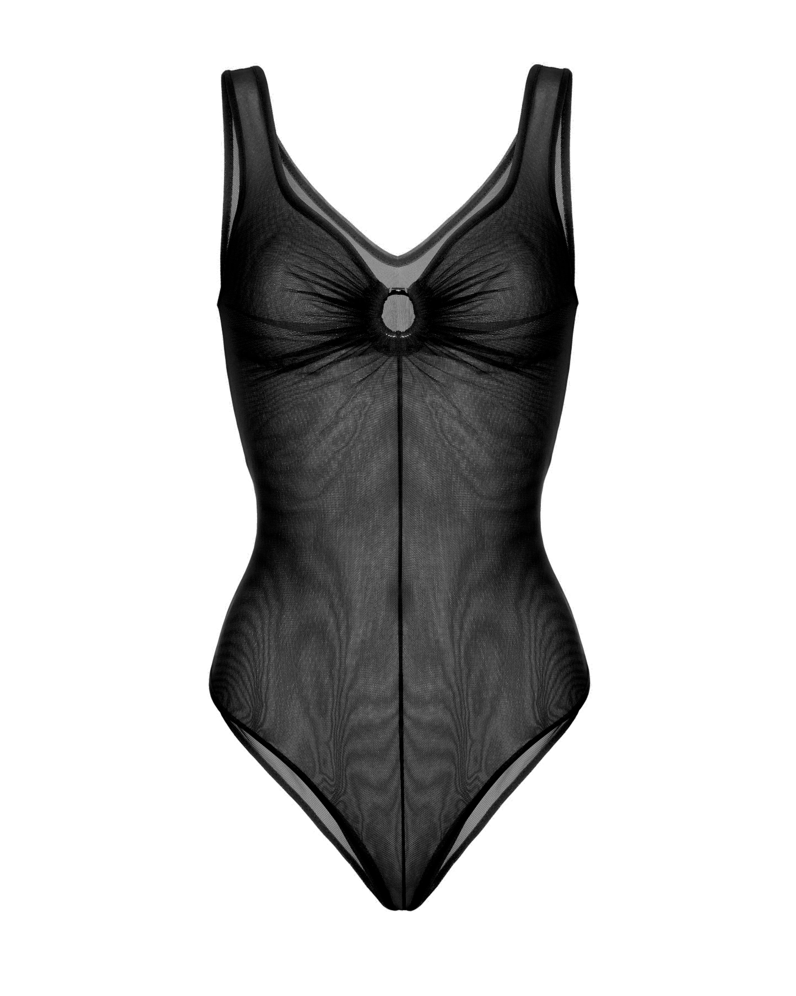 Sheer Olympus bodysuit black