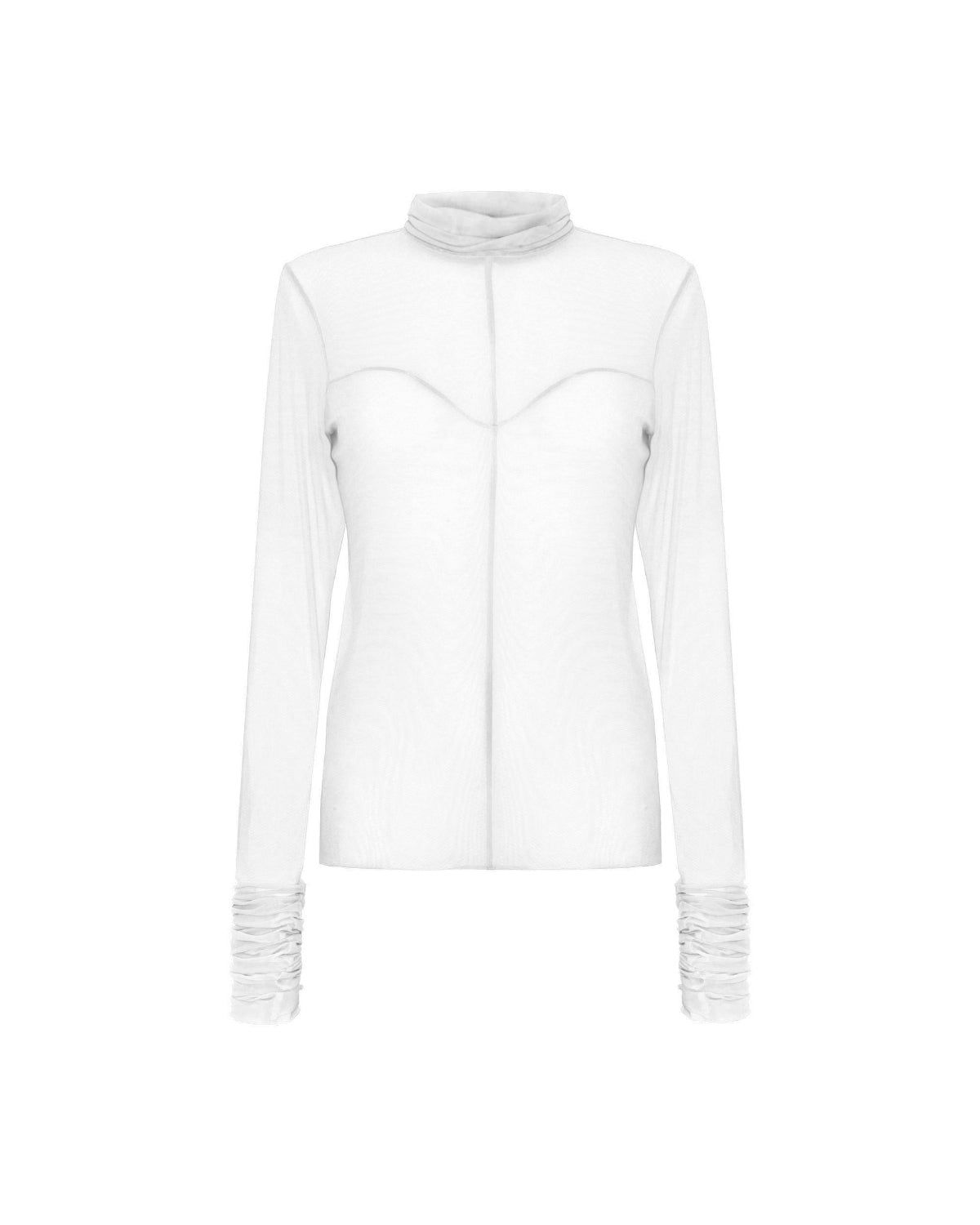 Sheer turtleneck white