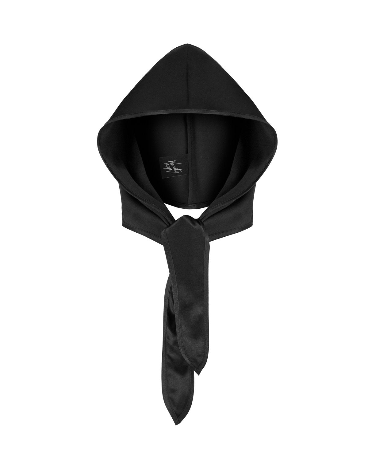 Satin headscarf in black