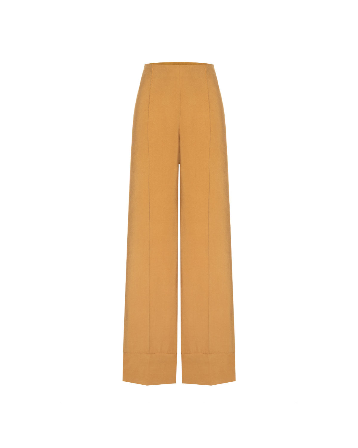 Creased pants camel